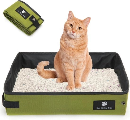 Portatile e collaudabili gabbie per gatti - impermeabili e senza fughe per utilizzo all'aperto in campeggio, hotel, viaggio in auto - accessori di viaggio essenziali per gatti e gattini (verde, grande)