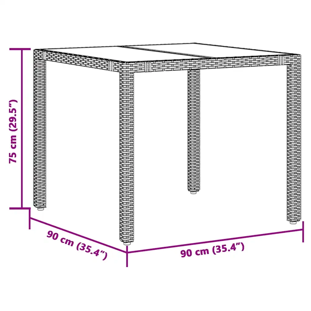 Set Bistrò da Giardino 3 pz con Cuscini in Polyrattan Nero 3276987