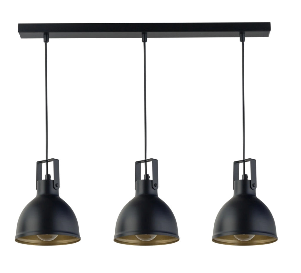 Lampadario loft Mars nero/oro 3xE27 orientabile Sigma
