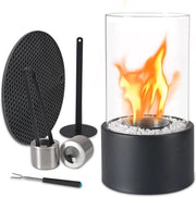 Fiamma bioetanolo adattabile per 3 ore - tavola da interni e esterni con pietre decorative - camino portatile