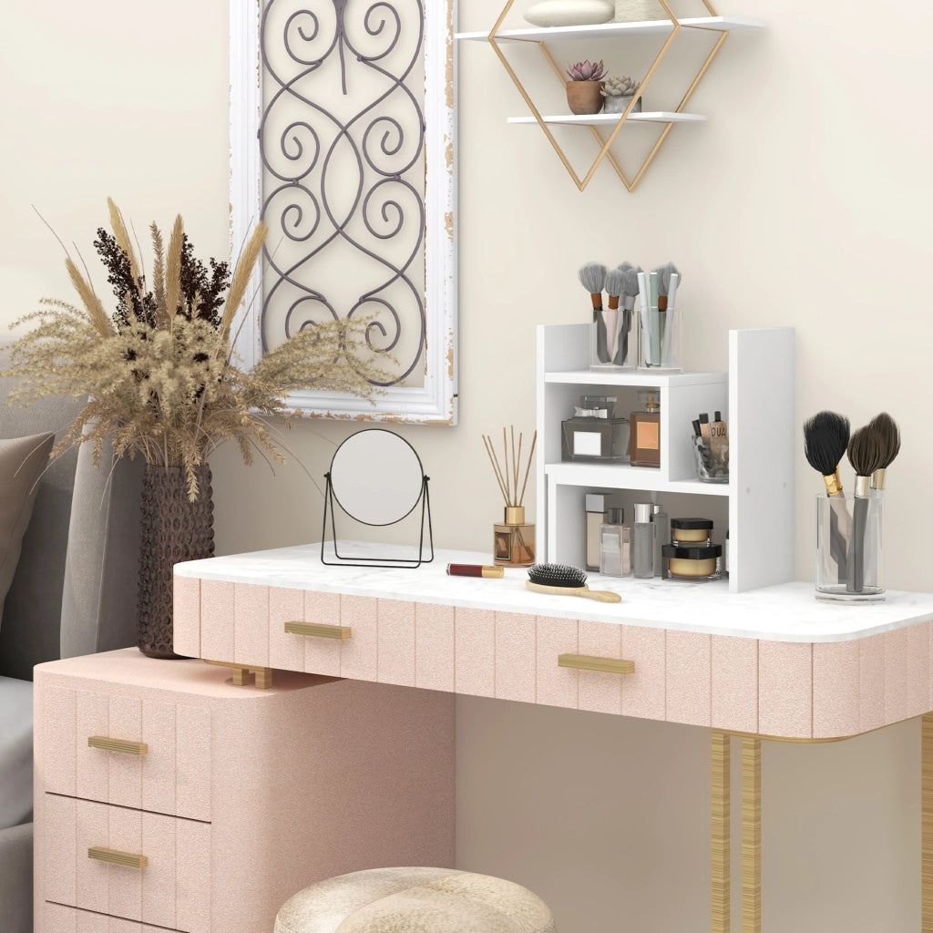 Scrivania modulare con scaffale ¨C Minimal ¨C MDF bianco 2 pezzi