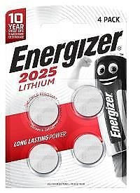 Energizer E300520500 CR2025 Batteria a Bottone Litio 3V 155mAh confezione da 4 pezzi