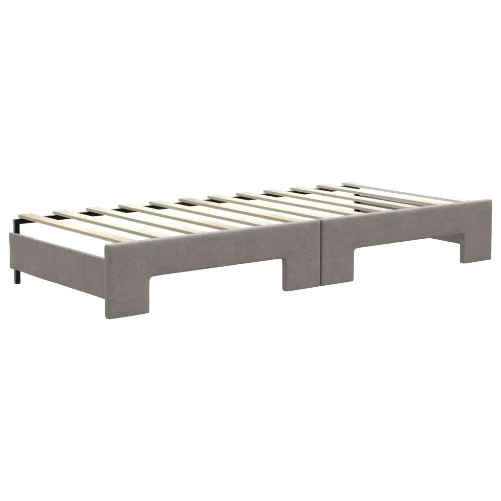 Divano Letto con Letto Estraibile-Sofa Letto-Daybed Tortora 80x200 cm Tessuto 750303