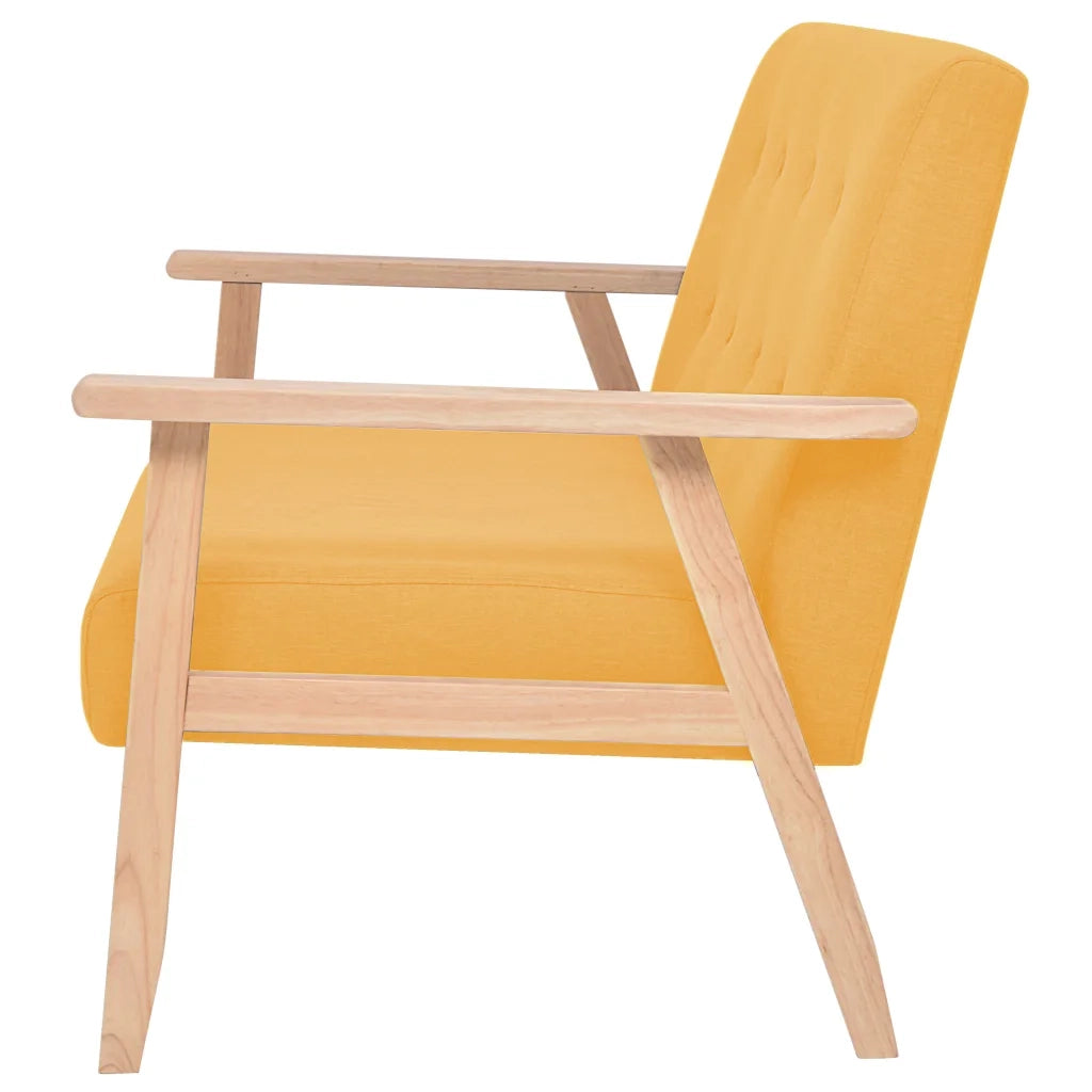 Divano a 2 Posti-Sofa 2 Posti in Tessuto Giallo 781819