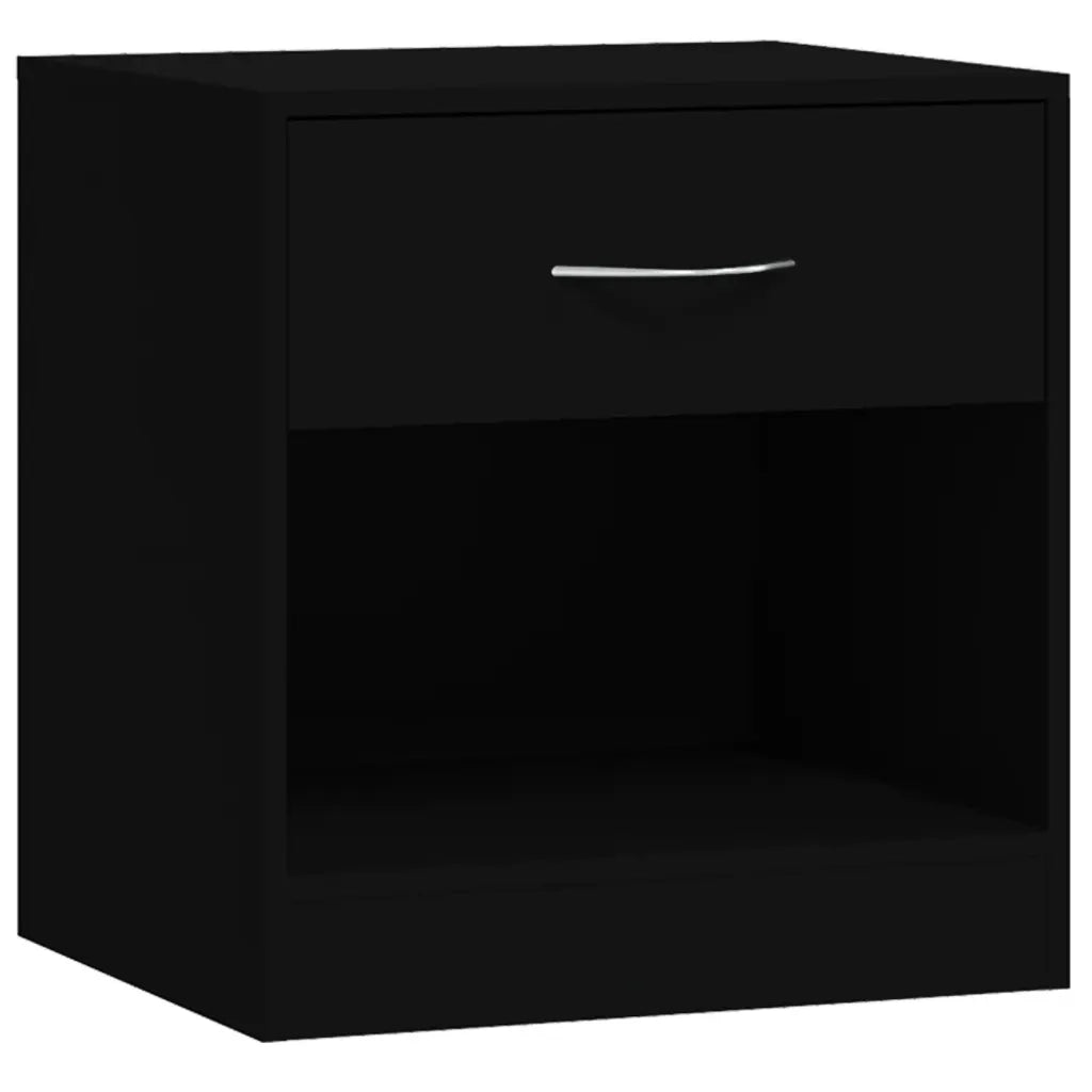 Comodini 2 pz con Cassetto Neri 342583