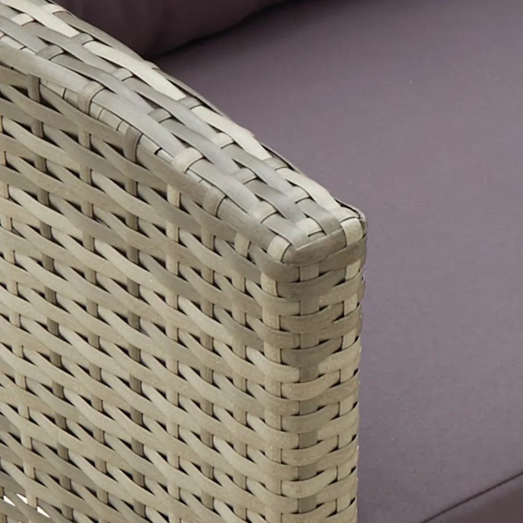 Sedia da Giardino | Sedie da Esterno con Cuscini in Polyrattan Grigio