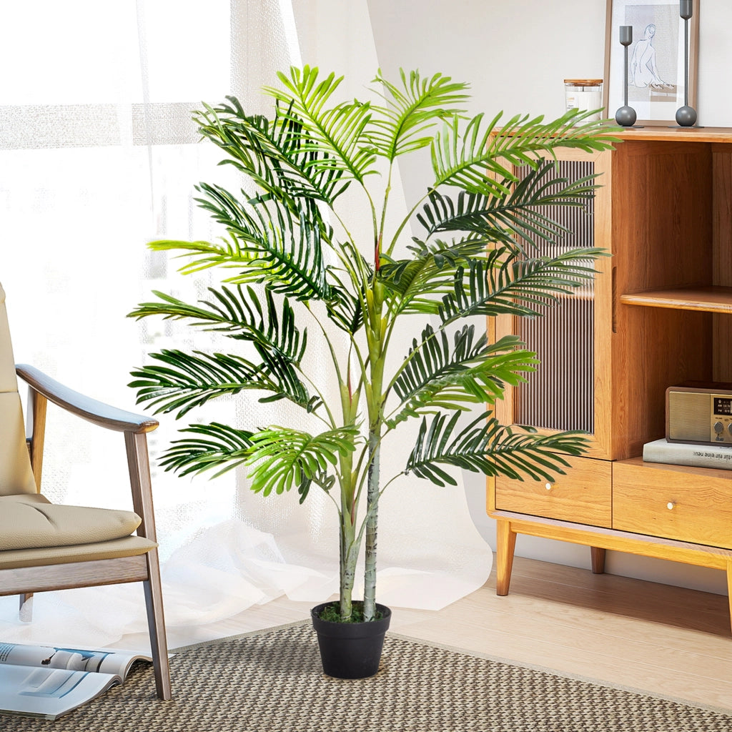 Palma Artificiale 150 cm con Vaso e Muschio per Decorazione Interna ¨C Minimal ¨C Verde ?18x150 cm