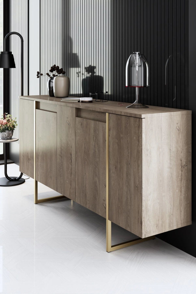 Credenza in legno "Luxe" - 160 x 35 x 80 cm - Marrone
