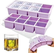 2 pezzi di congelatore in forma di cubetto di ghiaccio, grande con coperchio, inodore, stivabile e lavastoviglie compatibile, per birra, whisky, cocktail e snack