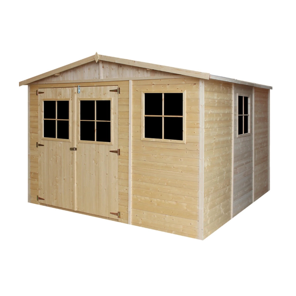 TIMBELA M335 Casa da giardino in legno naturale A226x316x324 cm/9 m²
