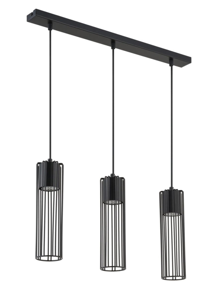 Lampada a sospensione industriale nera 3xGU10 Fobia Sigma