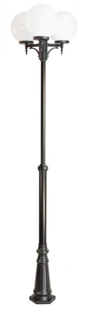 Lampione giardino KULE 290cm 3 sfere E27 nero IP43