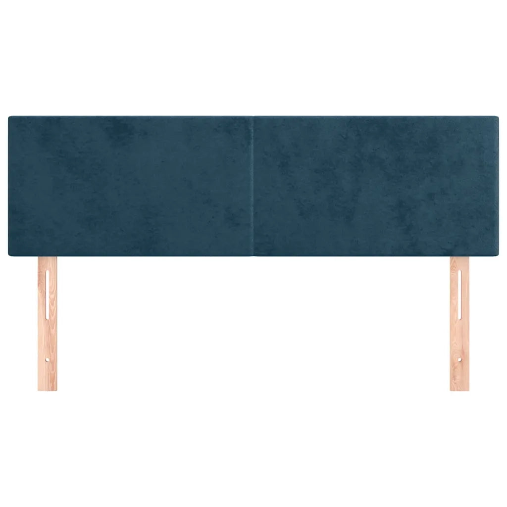 Testiera Blu Scuro 144x5x78/88 cm in Velluto 345802