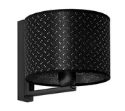 Applique Lampex Prias 1 luce tessuto nero/argento E27