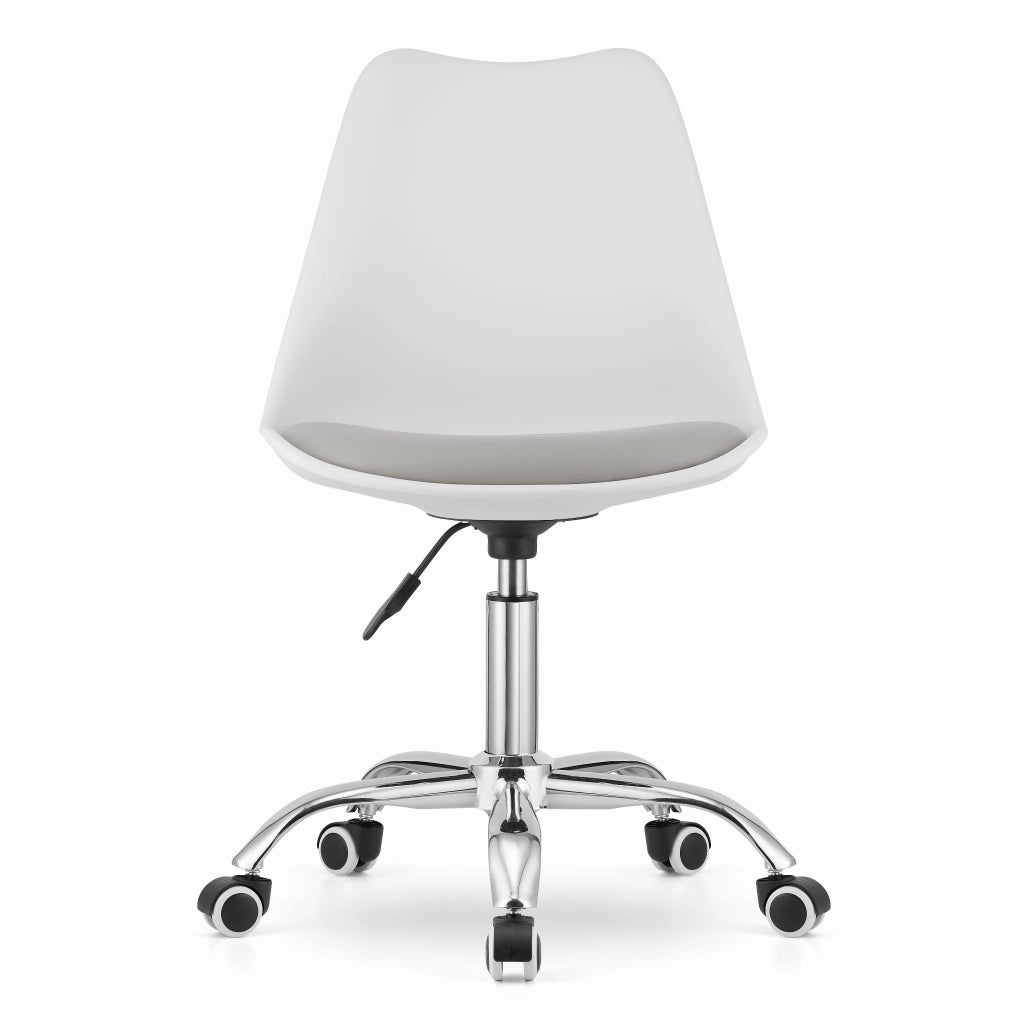 Sedia girevole Valora VIRO bianca e grigia per ufficio, design ergonomico