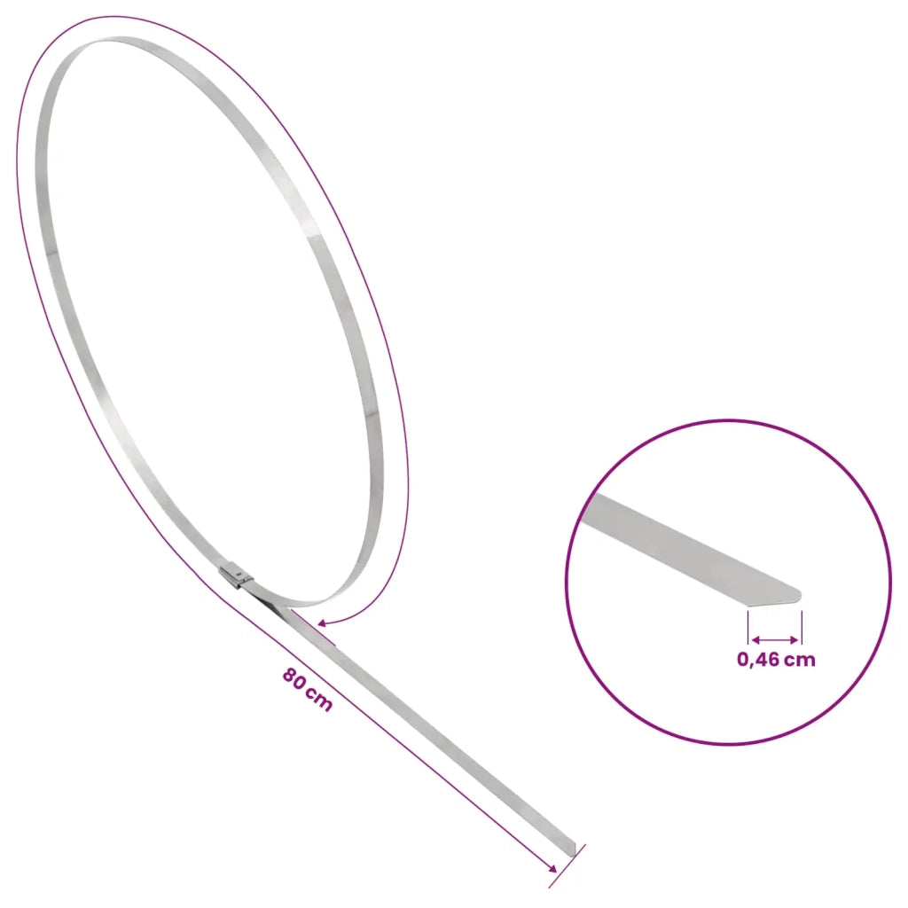 Fascetta per Cavi 25 pz 4,6 x 800 mm Argento 42029345
