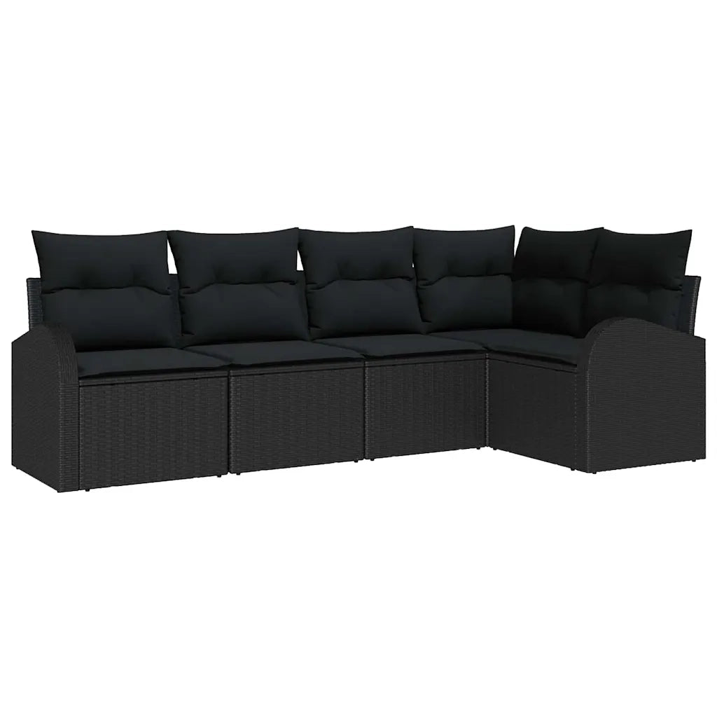 Set di divani con cuscino Nero Poliestere