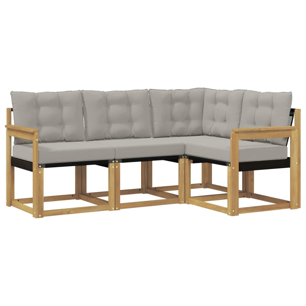 Set di divani da esterno 4 pz Bianco e Grigio Chiaro 3389421