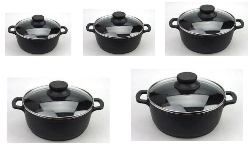Casseruola in alluminio pressofuso con coperchio in vetro temperato 24 cm