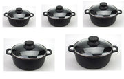 Casseruola in alluminio pressofuso con coperchio in vetro temperato 24 cm