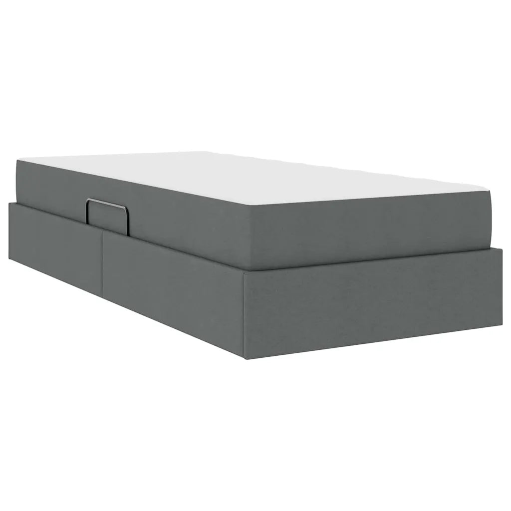 Letto con contenitore e materasso Grigio scuro 90 x 190 cm 3399629