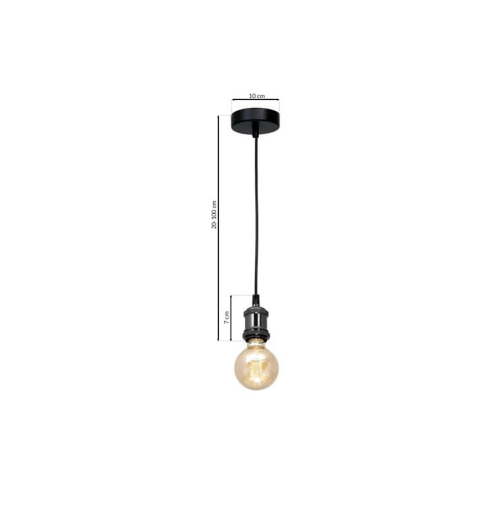 Lampada a sospensione industriale nera ottone E27 60W Milagro