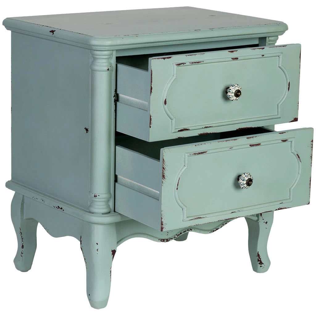 Comodino in legno a 2 cassetti 50x36x55h cm