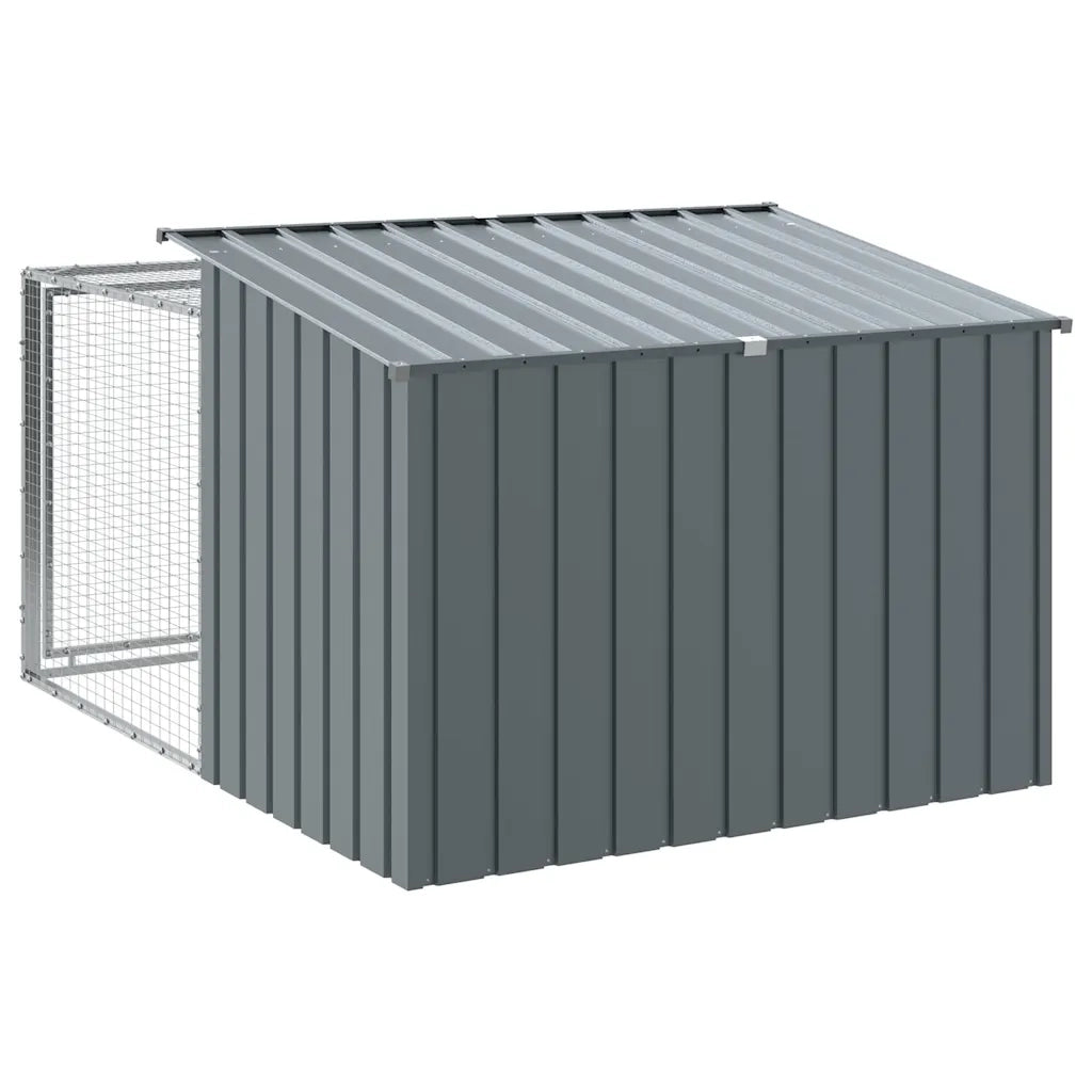 Cuccia per cani con recinto antracite 153x194x110 cm in acciaio zincato CFW2155596