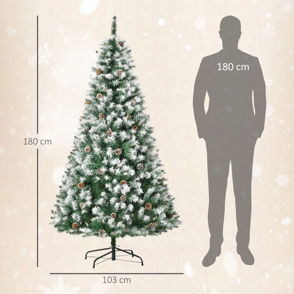 Albero di Natale artificiale ¨C zephmum ¨C con neve 180 cm