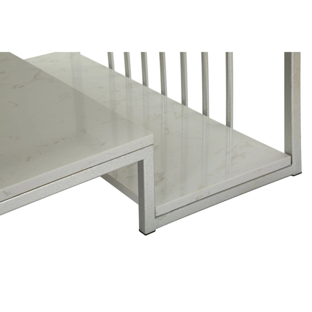 Tavolino VKH790, Argento, Metallo, 90x45x60 cm