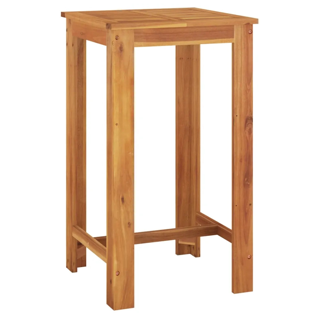 Set Bar da Giardino 3 pz Grigio in Legno Acacia e Polyrattan