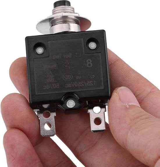 Scatola di interruttore termico 8,1A Rilascio manuale - DC 50V AC 125-250V - Protezione contro sovraccarico Interruttore di protezione contro sovracorrente.