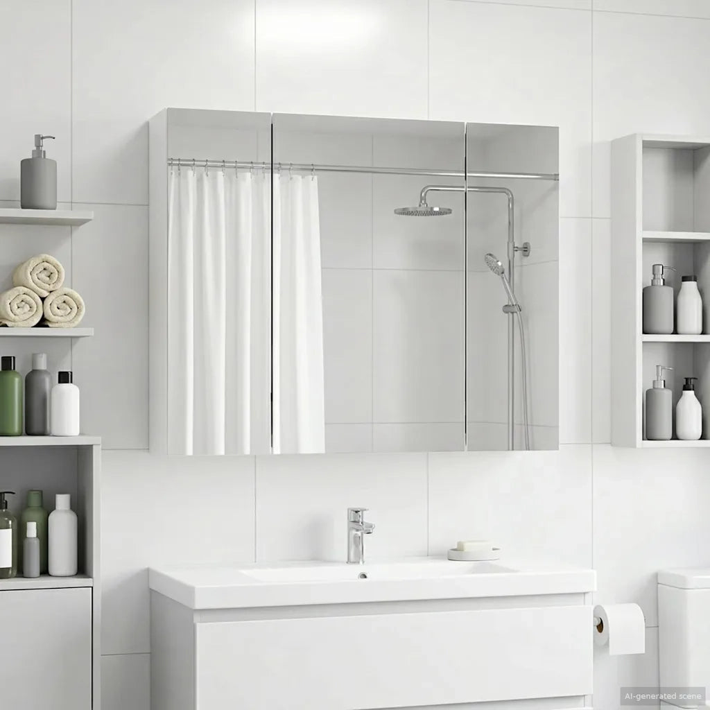 Mobiletto per specchio da bagno Bianco 60 x 14,5 x 50 cm 889071