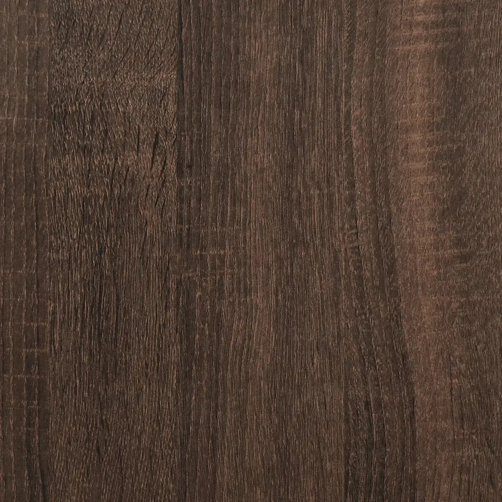 Comodini Rovere Marrone 2 pz Legno Multistrato Metallo 848708
