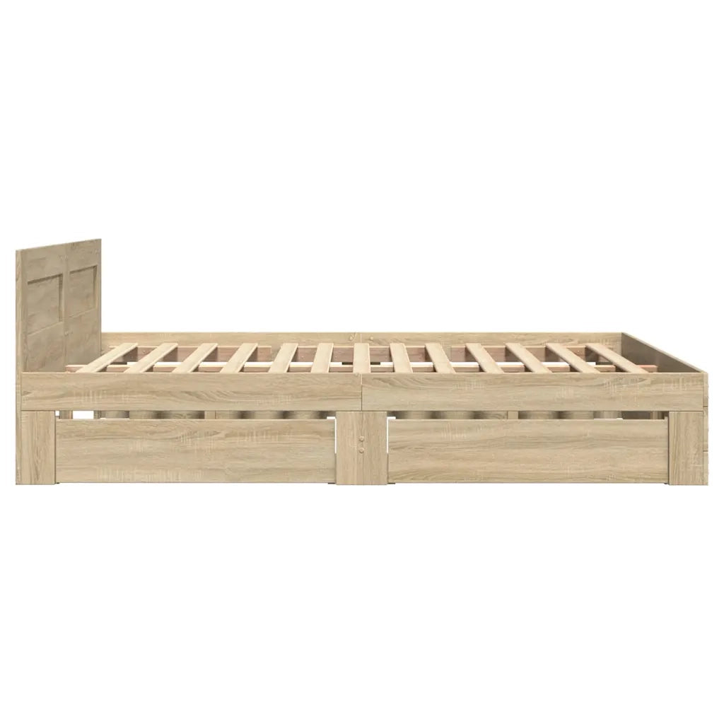 Struttura del letto 2 pcs Sonoma 137 x 188 cm Legno multistrato 3402854