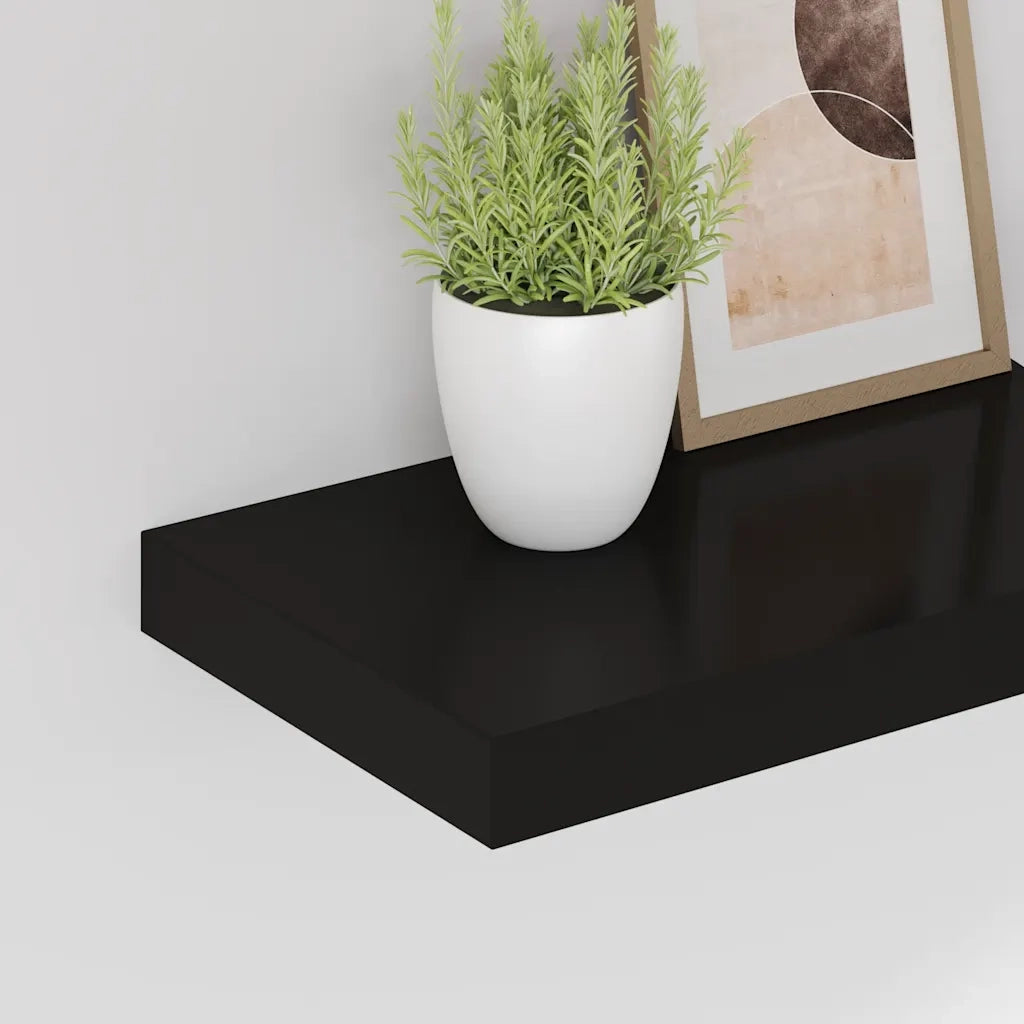 Scaffale a Parete Nero 40x23x3,8 cm in MDF 323826