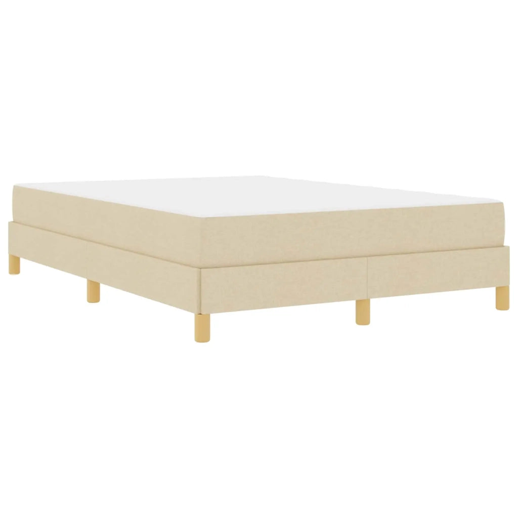 Letto a molle con materasso Crema 140 x 200 cm Tessuto