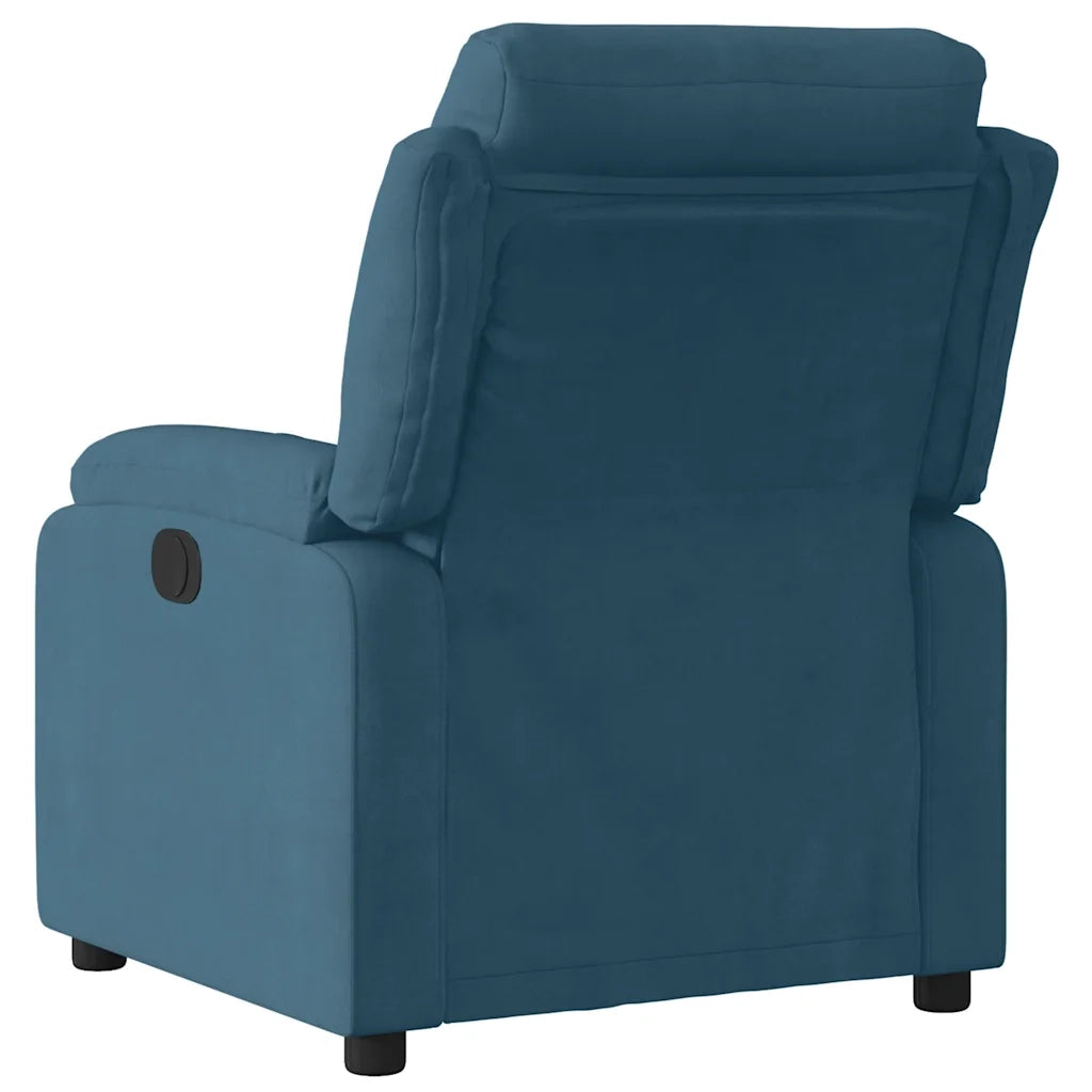 Poltrona Reclinabile Elettrica Blu in Velluto 3205080