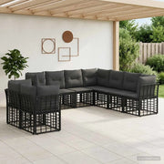 Set di divani da esterno Nero Poliestere 3437499