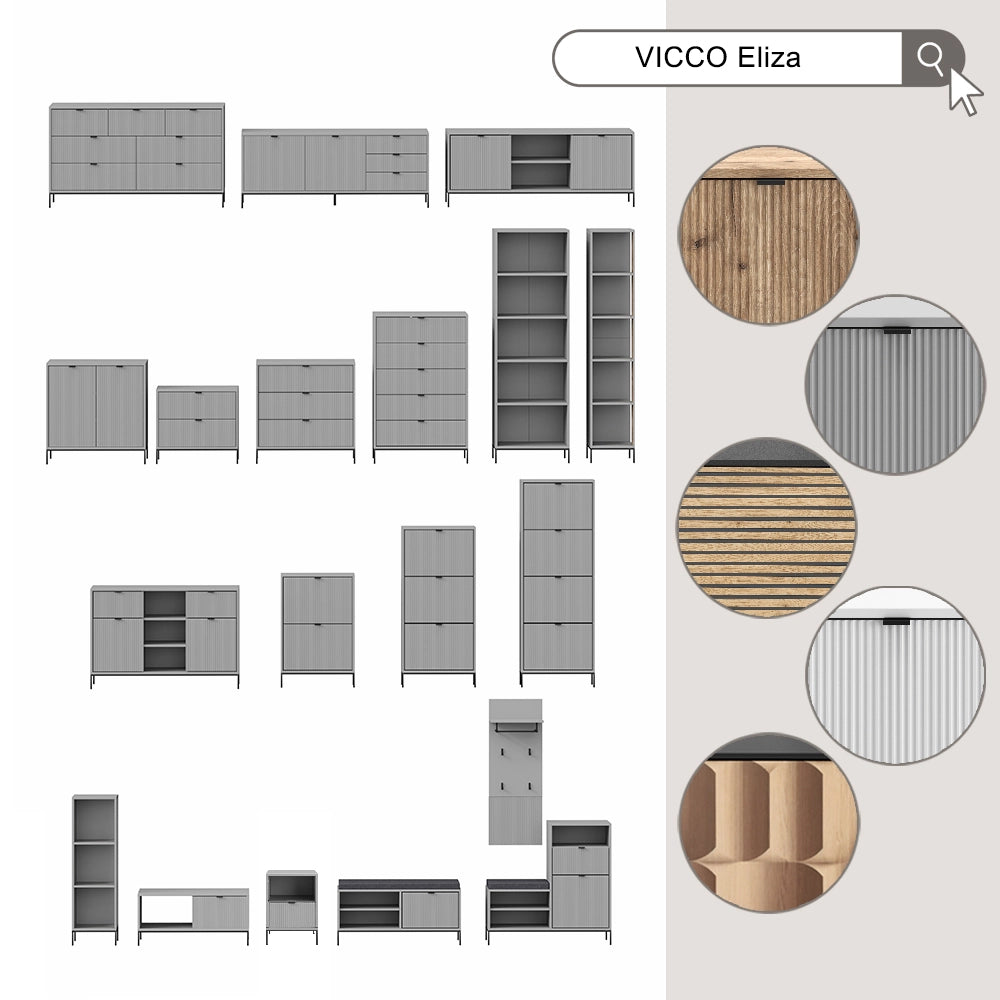 Vicco Comodino camera da letto Bianco Set di 2