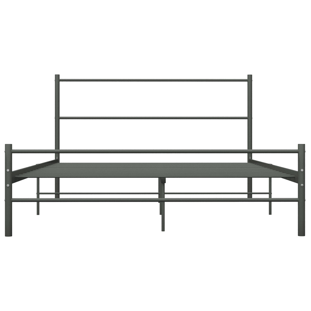 Letto matrimoniale | Letto per adulti | Giroletto Grigio in Metallo 120x200 cm
