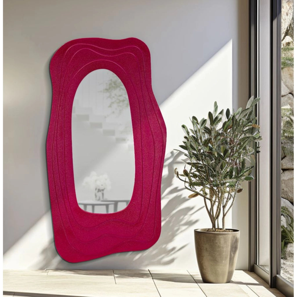 Specchio con Cornice VKH471, Rosa, MDF, 90x4x165 cm