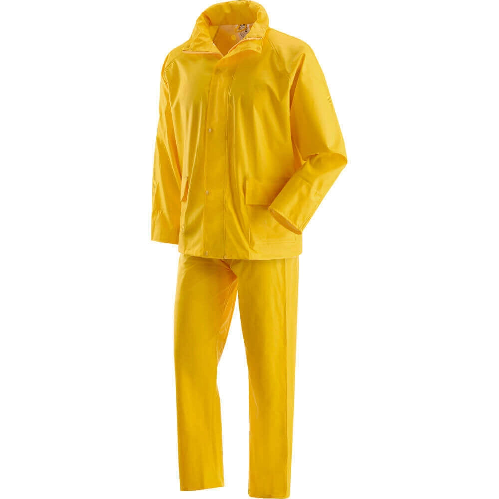 COMPLETO GIACCA E PANTALONE IMPERMEABILE 390 GR Tg. L - colore giallo