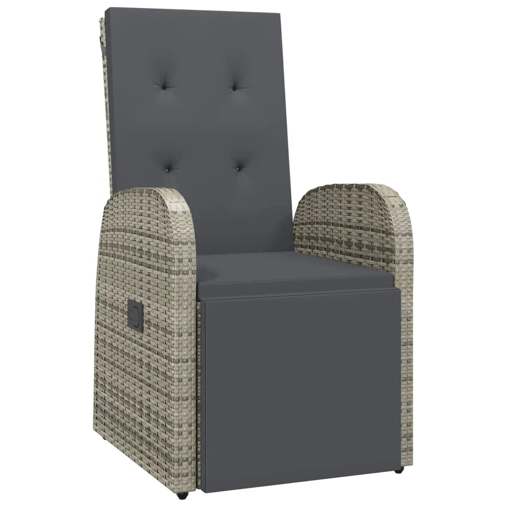 Set da Pranzo da Giardino 7 pz con Cuscini in Polyrattan Grigio 3157587