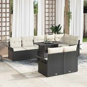 Set Divano da Giardino con cuscino 9 pcs Nero Poly Rattan 3348303