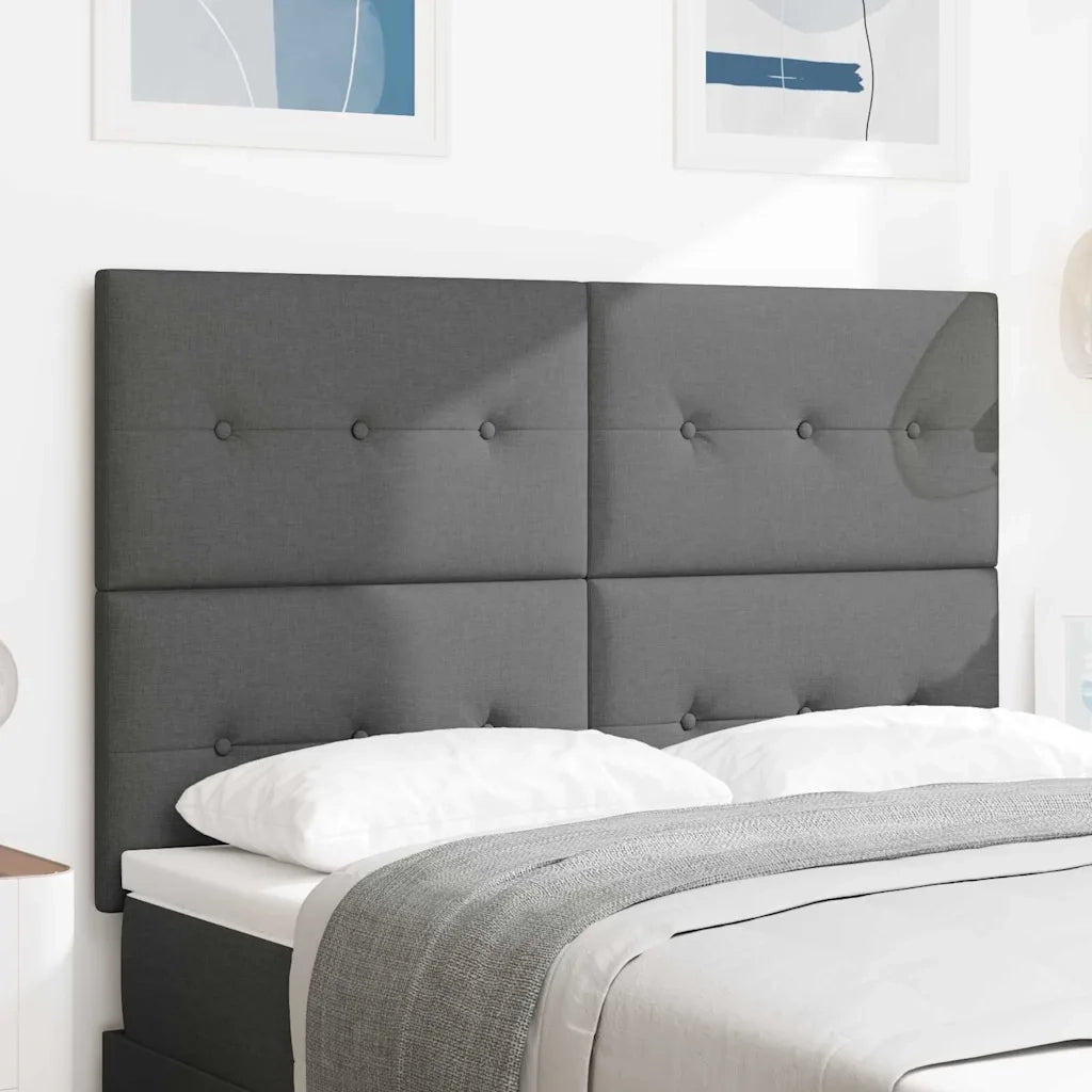 Testiera | Testata regolabile in altezza Grigio scuro 144 cm Tessuto