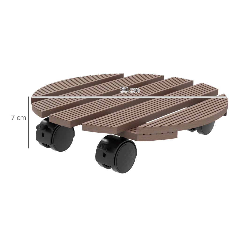 Set di 4 supporti per piante con rotelle ¨C Minimal ¨C ?30 cm, interno ed esterno