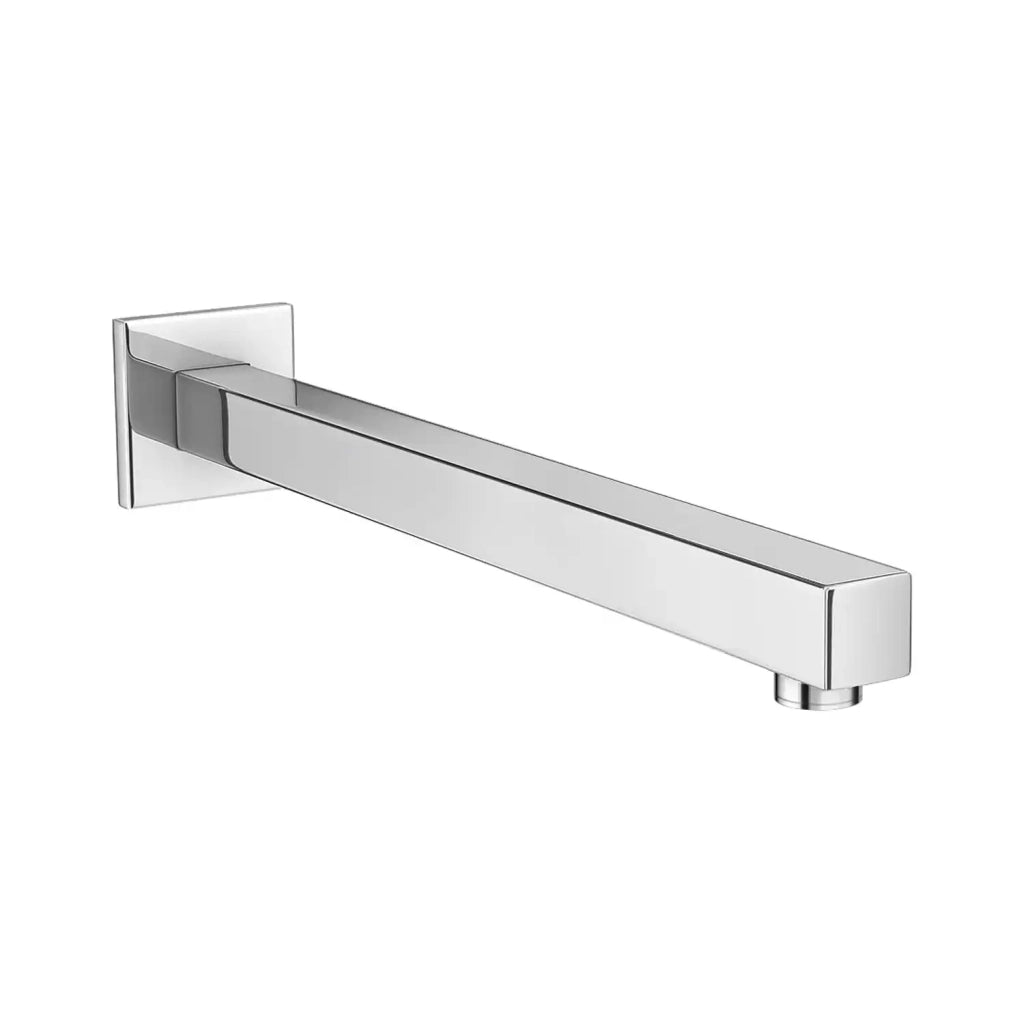 Braccio doccia quadrato in ottone cromato 35 cm