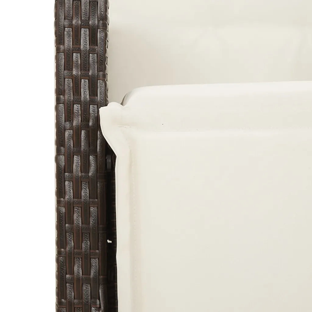 Set da Pranzo da Giardino 9pz con Cuscini Marrone in Polyrattan 3212923
