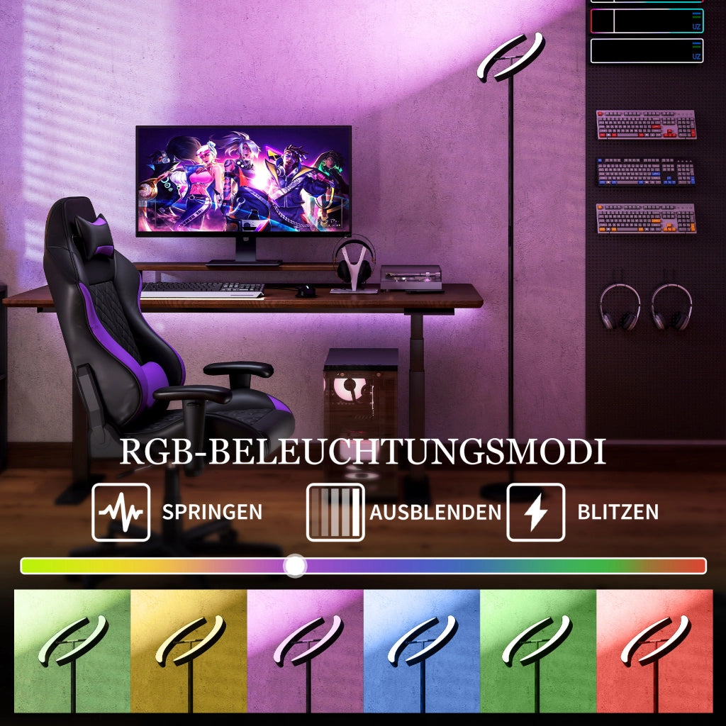 Lampada da terra RGB regolabile e orientabile ¨C zephmum ¨C Nero